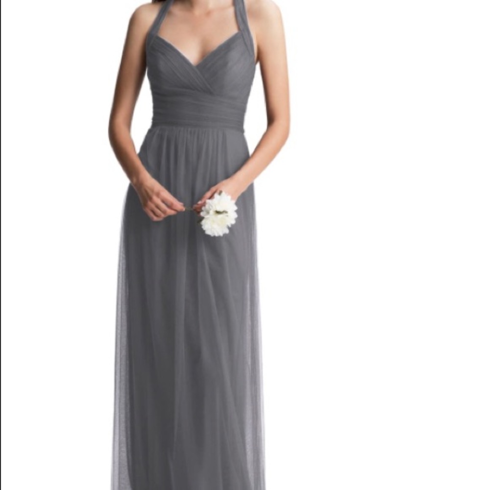 Levkroff brand Elegant gown in a Size:4 Color:PEWTER